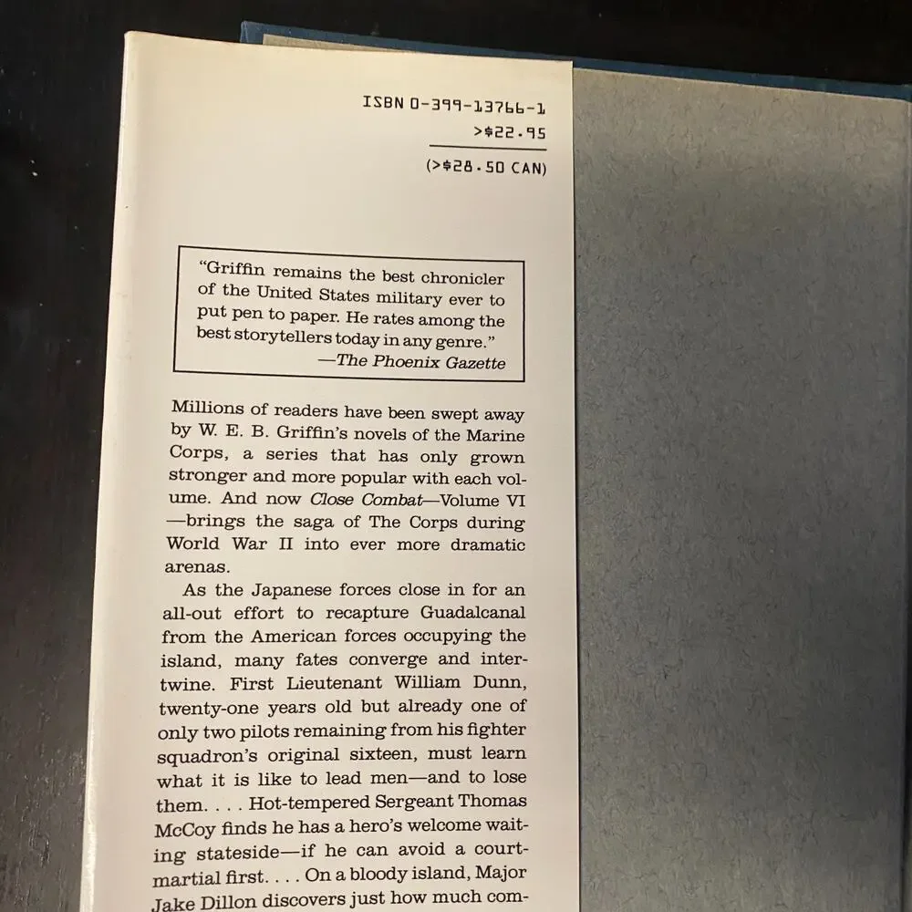 Close Combat by W. E. B. Griffin (1993, Hardcover)